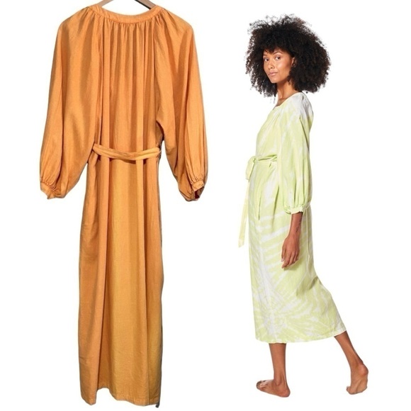 YFB Napa Dress & Bralette Women’s Small Orange Ombré Linen Blend Sundress Set - Picture 2 of 15